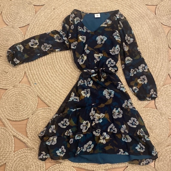 CAbi 3460 Pirouette Floating Flowers Dress Medium blue - Picture 2 of 4